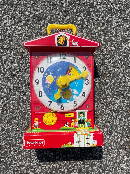 Fisher-Price Other - Fisher-Price Red and Yellow Learning Clock Toy vintage